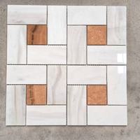 Panneau mural en mosaïque de marbre moderne et écologique, personnalisé en usine, motif géométrique abstrait multicolore, carrelage de luxe pour villa et hôtel
