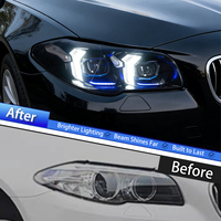 Ensemble de phares LED KGKB pour BMW Série 5 F10 F18 520i 523i M5 2011-2017 Boomerang Double couleur DRL Double faisceau projecteur