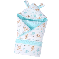 Couverture d'emmaillotage pour bébé en peluche douce et nettoyable avec motif de dessin animé, idéale pour la chambre de maternité et les soins quotidiens