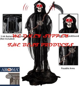 หุ่นยนต์ฮาโลวีน โครงกระดูกยักษ์ขนาดเท่าคนจริง 6 ฟุต พร้อมเคียว - Product Image 2