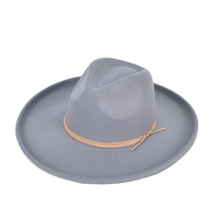 Chapeau Fedora Unisexe de Luxe Style Rancher 100% Polyester à Bord Plat Rigide avec Bande Décorative Uni pour Affaires, Décontracté, Extérieur, Fêtes, Quatre Saisons