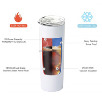 Tasse à café en acier inoxydable 304 à double paroi isolée sous vide de 20oz personnalisée en gros avec paille droite en métal