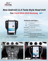 Radio de Coche con Pantalla Vertical Android de 11.8 Pulgadas, Reproductor Multimedia de DVD para Ford Mustang Plus 2014-2019, Navegación GPS, Cámara Trasera