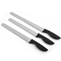 Wanlihao Couteau à pain grillé en acier inoxydable de 10/12 pouces de long avec manche en plastique
