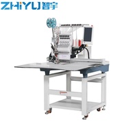ZHIYU Nouvelle Machine à Broderie Plate et Casquettes Informatisée à Tête Unique 12 Aiguilles pour Perles et Paillettes, Haute Qualité, Haute Vitesse