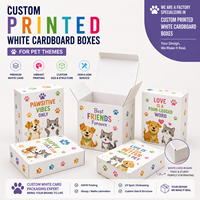 Boîte en carton blanc recyclable personnalisée avec logo romantique pour la Saint-Valentin, boîte cadeau pour animaux de compagnie, boîte rigide pliable en carton blanc