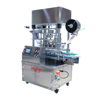 Machine de scellage automatique linéaire à 4 têtes pour gobelets, bouteilles, verres et bocaux en plastique multicouche