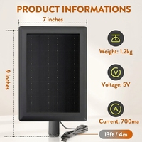 Chargeur solaire SMT 5W pour caméra de sécurité sans fil, sonnette vidéo, éclairage paysager, petite pompe à eau, capteur agricole – Prise en charge ODM