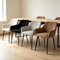 Chaise de salle à manger moderne en tissu texturé doux, fauteuil de salle à manger pour la maison, la cuisine et les restaurants – Offre spéciale