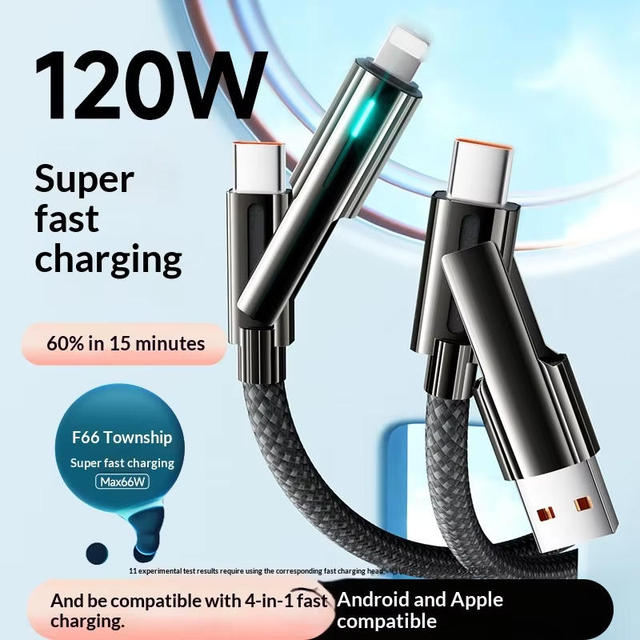 Braid Cloth Weave Cable 140W High Power Charging Thick Nylon Braided Tangle Free Durable Multi Device Charging Data Cord