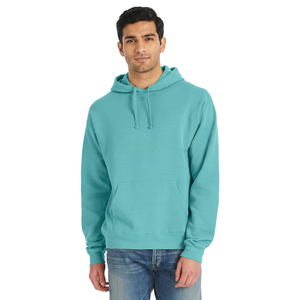 Sweat à capuche oversize pour homme en polyester/coton de haute qualité, style vintage délavé à l'acide, avec blocs de couleur et impression numérique, en velours, pour l'hiver - Product Image 1