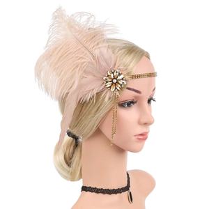 Nouveau femmes Vintage 1920s <span class=keywords><strong>Gatsby</strong></span> fête casque femmes clapet plume bandeau <span class=keywords><strong>cheveux</strong></span> accessoires - Product Image 2