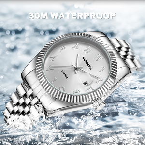 Orologio da <span class=keywords><strong>Uomo</strong></span> ST6725 con Numeri Arabi, Cassa in Lega Semplice, Vetro di Lusso, Impermeabile, Cinturino in Acciaio Inossidabile, Luminoso, Logo Personalizzato OEM - Product Image 3