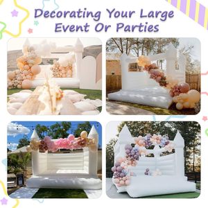 Castillo Inflable Brincolín de PVC de Grado Comercial Blanco de 13x11.5x10 Pies para Cumpleaños/Fiestas/Bodas - Product Image 3