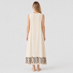 Robe longue <span class=keywords><strong>bohème</strong></span> en viscose sans manches avec imprimé paisley, robe d'été décontractée pour la plage, pour femmes - Product Image 4