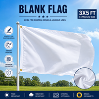 Drapeau blanc en polyester 3x5 pieds, impression personnalisée, double face, pour extérieur, avec œillets en laiton