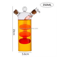 Grosir kualitas tinggi 2 in 1 dapur memasak sayuran kaca zaitun Pot minyak dan botol cuka Dispenser alat kaleng minyak