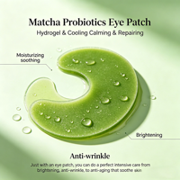 Patch pour les yeux en marque privée pour les poches sous les yeux et les ridules avec patch pour les yeux en hydrogel rafraîchissant au matcha, masque pour les yeux coréen