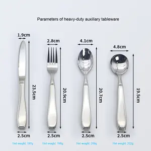 Utensilios adaptables para ancianos, cubiertos para Parkinson, cuchara pesada de acero inoxidable, tenedor, cuchillo dentado - Product Image 4