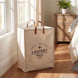 Panier à linge pliable en coton pour dortoirs d'étudiants, auberges, blanchisseries commerciales, avec poignées, pour l'entretien ménager des hôtels - Product Image 4