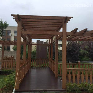 Kit de madera de plástico compuesto de pérgola WPC moderna con sombra retráctil, preensamblada para patio de bricolaje, patio trasero y terraza - Product Image 2