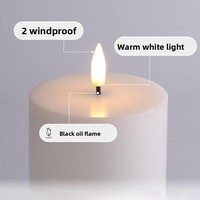 Lampu LED Bentuk Lilin UV Print Tanpa Api Ramah Lingkungan Motif Bunga Baterai 2AA Timer Dekorasi Rumah Halloween