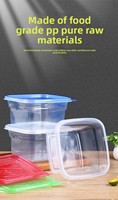Boîte à lunch réutilisable en PP, contenant alimentaire en plastique de qualité alimentaire avec couvercle à fermoir antivol pour l'emballage de gâteaux, de yaourts et de desserts