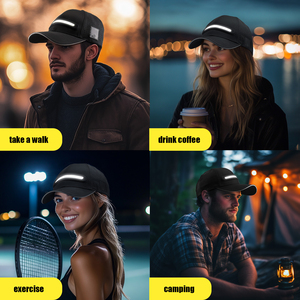 Cappello da Campeggio con Illuminazione ad Alta Potenza per Escursionismo, Cappello Sportivo Regolabile Ricaricabile con Luce Frontale per Attività Notturne all'Aperto - Product Image 5
