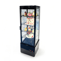 Mini équipement de réfrigération, verre trempé, refroidissement par ventilateur 360° °   Vitrine réfrigérée pour gâteaux avec éclairage LED pour usage commercial et domestique