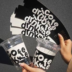 Custom LOGO Printed Reusable 8/12/16oz Hot Paper <b>Cup</b> Holder Plastic <b>Cup</b> Sleeve Paper Coffee <b>Cup</b> Sleeves - Product Image 1