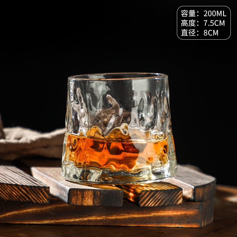 Rotary Whiskey glasses cup personality tumbler Old Fashioned glass wine cup
