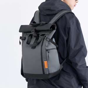 Unisex Trendy büyük kapasiteli rulo üst PU dizüstü sırt çantası özel su geçirmez anti-hırsızlık okul/öğrenci açık seyahat iş çantası - Product Image 3