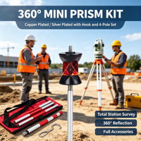 Kit d'accessoires de mesure pour station totale : Mini-prisme omnidirectionnel 360° à suivi automatique pour instrument de topographie