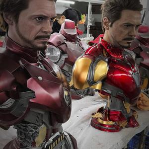 Vente chaude Décoration intérieure Lumière extérieure Décoration Sculpture en fibre de verre grandeur nature Résine Buste de Tony <span class=keywords><strong>Stark</strong></span> Statue Marvel - Product Image 1