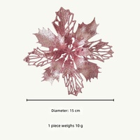 15cm Weihnachts-Bestseller Künstliche Blume mit Goldpuder Doppelschichtige Ausgehöhlte Blütenköpfe aus Kunststoff-Spritzguss