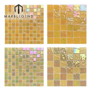 Kích thước lớn Vàng vàng óng ánh cầu vồng Gạch <span class=keywords><strong>Mosaic</strong></span> Thủy Tinh cho hồ bơi sàn phòng tắm tường - Product Image 2