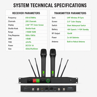 Microphone sans fil élégant pour mariages, célébrations, fêtes, avec interrupteur silencieux, étanche, résistant aux chutes, grille métallique