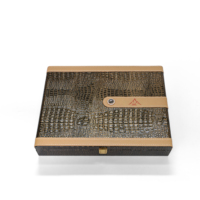 Boîte de rangement et de présentation exclusive en cuir PU bicolore gaufré crocodile pour huiles essentielles, idéale pour flacons de 10 ml