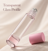 Flacon roll-on en verre rose de 5 ml avec bouchon personnalisé pour emballage cosmétique d'huiles essentielles