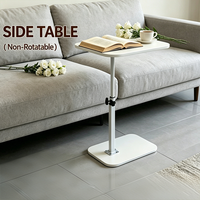 Table basse relevable en métal et bois, sans roulettes, idéale pour ordinateur portable et travail au chevet – Meilleure vente