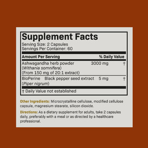 Ashwagandha แคปซูลเสริมความแข็งแรงรองรับการบรรเทาความเครียดและอารมณ์ในการจัดการสุขภาพ - Product Image 2