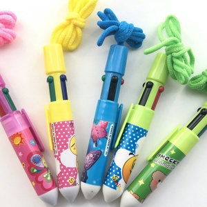 4 in 1 Multicolor Novelty Cute Kawaii Ballpoint <b>Pens</b> with 1.0mm Writing Width Portable Rope for Office & School Use - Product Image 6