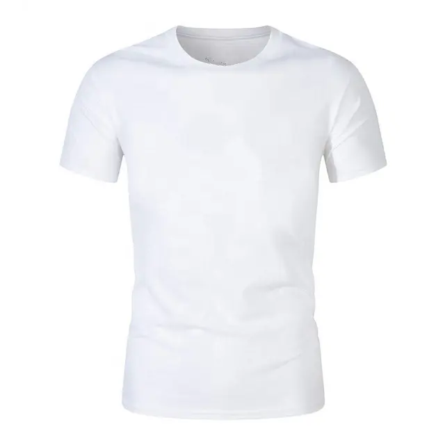 Camisetas personalizadas de algodón y LICRA para hombre, blancas, estampadas, cuello redondo, venta al por mayor