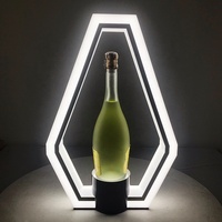 Nouveau Design Led Acrylique Bouteille De Vin Présentoir Discothèque Led Bouteille Présentateur Glorifier Bar Étagère