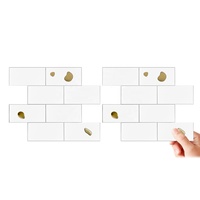 Métro blanc Design spécial avec quelques carreaux muraux composites en or, décoration de la maison, dosseret de cuisine étanche