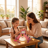 Ensemble de jeu de manucure pour enfants avec sèche-ongles, lime à ongles, miroir et vernis à ongles, table de beauté, cadeau pour filles