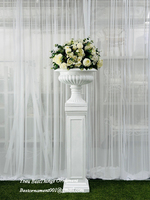 Dekorasi pernikahan rumah pilar Resin vas lantai Fiberglass vas bunga alas Roman kolom Fiberglass Plinths berdiri dan Urnes
