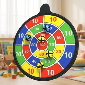 Jeu de fléchettes pour enfants, jeu de fléchettes d'intérieur pour enfants, support personnalisé, léger, lavable, en plastique, textile, aimant - Product Image 1