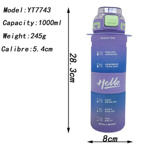 1000ml High Appearance Gradient Color Straw Cup Plastic Portable Shoulder Strap Water Bottle <strong>Large</strong> Capacity <strong>Kettle</strong> - Product Image 6