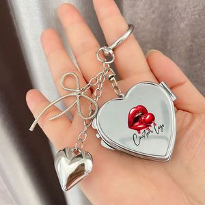 Private Label Heart-Shaped Mini <b>Makeup</b> Mirror Key Chain Folding Portable Private Label <b>Compact</b> Pocket Mirror - Product Image 2